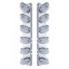 UP37702-SS Front Air Cleaner Bracket With 12X 19 LED Beehive Lights & Visors For Peterbilt-Amber LED/Clear Lens