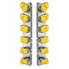UP37703-SS Front Air Cleaner Bracket With 12X 19 LED Reflector Lights & Visors For Peterbilt-Amber LED & Lens