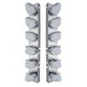 UP37704-SS Front Air Cleaner Bracket With 12X 19 LED Reflector Lights & Visors For Peterbilt-Amber LED/Clear Lens