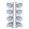 UP37706-SS Front Air Cleaner Bracket With 8X 19 LED Watermelon Lights & Visors For Peterbilt-Amber LED/Clear Lens
