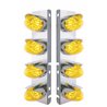 UP37707-SS Front Air Cleaner Bracket With 8X 19 LED Beehive Lights & Visors For Peterbilt-Amber LED & Lens