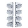 UP37708-SS Front Air Cleaner Bracket With 8X 19 LED Beehive Lights & Visors For Peterbilt-Amber LED/Clear Lens