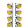 UP37709-SS Front Air Cleaner Bracket With 8X 19 LED Reflector Lights & Visors For Peterbilt-Amber LED & Lens