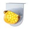 UP37721-Stainless Light Bracket With 19 LED Reflector Light & Visor - Amber LED/Amber Lens