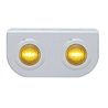 UP37792-Stainless Light Bracket With 2X 3 LED 3/4" Mini Lights - Amber LED/Amber Lens