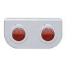 UP37793-Stainless Light Bracket With 2X 3 LED 3/4" Mini Lights - Red LED/Red Lens