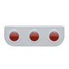 UP37795-Stainless Light Bracket With 3X 3 LED 3/4" Mini Lights - Red LED/Red Lens