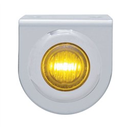 UP37825-Stainless Light Bracket With 3 LED 3/4" Mini Light - Amber LED/Amber Lens