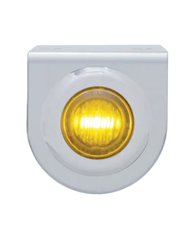 UP37825-Stainless Light Bracket With 3 LED 3/4" Mini Light - Amber LED/Amber Lens
