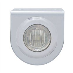 UP37828-Stainless Light Bracket With 3 LED 3/4" Mini Light - Red LED/Clear Lens