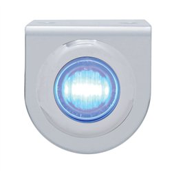 UP37829-Stainless Light Bracket With 3 LED 3/4" Mini Light - Blue LED/Clear Lens