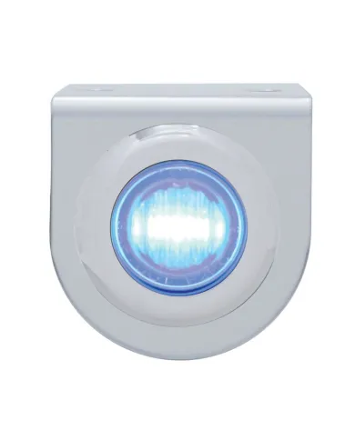 UP37829-Stainless Light Bracket With 3 LED 3/4" Mini Light - Blue LED/Clear Lens