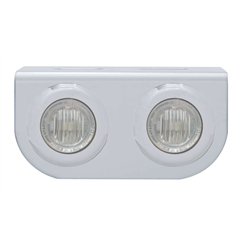 UP37834-Stainless Light Bracket With 2X 3 LED 3/4" Mini Lights - Red LED/Clear Lens