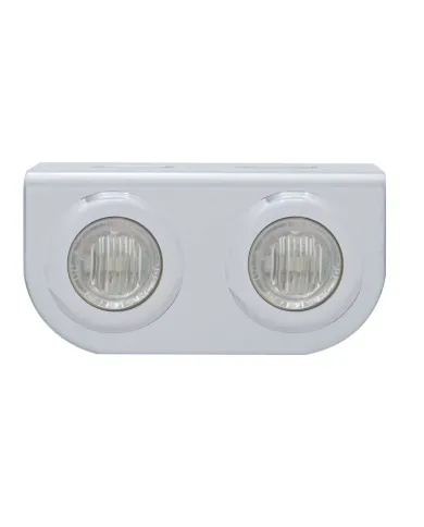 UP37834-Stainless Light Bracket With 2X 3 LED 3/4" Mini Lights - Red LED/Clear Lens