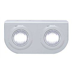 UP37836-Stainless Light Bracket With 2X 3 LED 3/4" Mini Lights - White LED/Clear Lens
