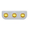 UP37837-Stainless Light Bracket With 3X 3 LED 3/4" Mini Lights - Amber LED/Amber Lens