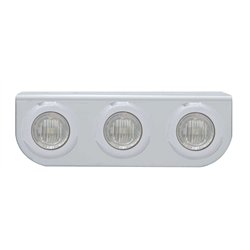 UP37840-Stainless Light Bracket With 3X 3 LED 3/4" Mini Lights - Red LED/Clear Lens