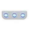 UP37841-Stainless Light Bracket With 3X 3 LED 3/4" Mini Lights - Blue LED/Clear Lens