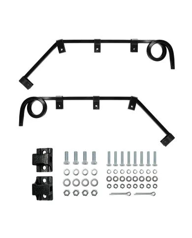 UP67037-Black Angled Mud Flap Hangers With Mounting Hardware- 1 Coil (Pair)
