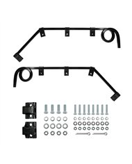 UP67037-Black Angled Mud Flap Hangers With Mounting Hardware- 1 Coil (Pair)