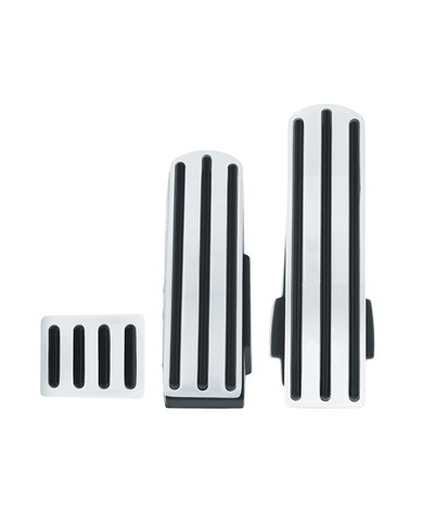UP70260-Chrome Pedal Set With Black Insert For Kenworth W900L (1990-2005), T800 (1986-2005), & T600 (1986-1993)