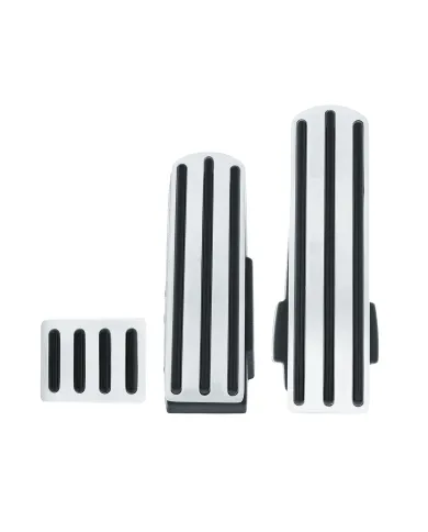 UP70260-Chrome Pedal Set With Black Insert For Kenworth W900L (1990-2005), T800 (1986-2005), & T600 (1986-1993)