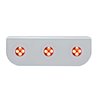 UP37868-Stainless Light Bracket With Three 4 LED Fastener Lights - Red LED/Clear Lens