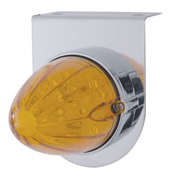 UP37881-Stainless Light Bracket With 19 LED Watermelon Light - Amber LED/Amber Lens