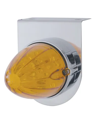 UP37881-Stainless Light Bracket With 19 LED Watermelon Light - Amber LED/Amber Lens