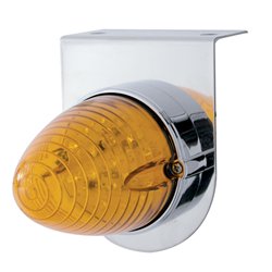 UP37883-Stainless Light Bracket With 19 LED Beehive Light - Amber LED/Amber Lens