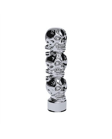 UP70536B-1/2"-13 Thread-On 3 Skull Shift Knob-Chrome