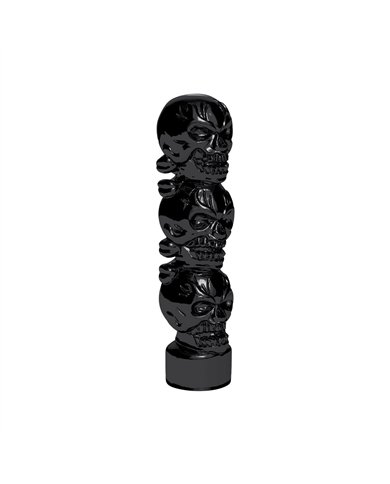 UP70537B-1/2"-13 Thread-On 3 Skull Candy Color Shift Knob-Glossy Black