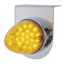 UP37885-Stainless Light Bracket With 19 LED Reflector Light - Amber LED/Amber Lens