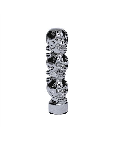 UP70544B-1/2"-13 Thread-On 3 Skull Candy Color Shift Knob-Liquid Silver