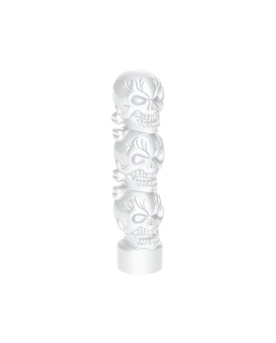 UP70545B-1/2"-13 Thread-On 3 Skull Candy Color Shift Knob-Pearl White