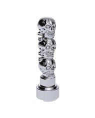 UP70547-Thread-On 3-Skulls Gearshift Knob With Adapter For Eaton-Fuller 9/10 Speed Shifter-Chrome