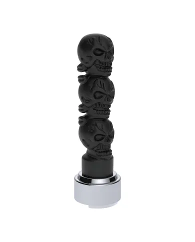 UP70548-Thread-On 3-Skulls Gearshift Knob With Adapter For Eaton-Fuller 9/10 Speed Shifter-Matte Black