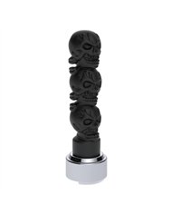 UP70548-Thread-On 3-Skulls Gearshift Knob With Adapter For Eaton-Fuller 9/10 Speed Shifter-Matte Black