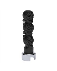 UP70549-Thread-On 3-Skull Gearshift Knob With Adapter For Eaton-Fuller 13/15/18 Speed Shifter-Matte Black