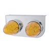 UP37890-Stainless Light Bracket With 2X 19 LED Watermelon Lights - Amber LED/Amber Lens