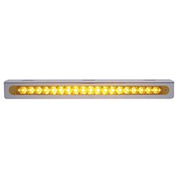 UP37924-12-3/4" Stainless Light Bracket With 19 LED 12" Light Bar - Amber LED/Amber Lens