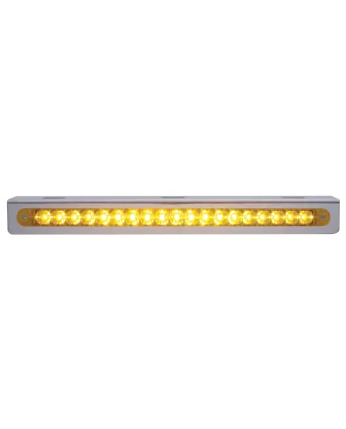 UP37924-12-3/4" Stainless Light Bracket With 19 LED 12" Light Bar - Amber LED/Amber Lens