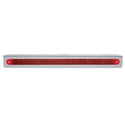 UP37925-12-3/4" Stainless Light Bracket With 19 LED 12" Light Bar - Red LED/Red Lens