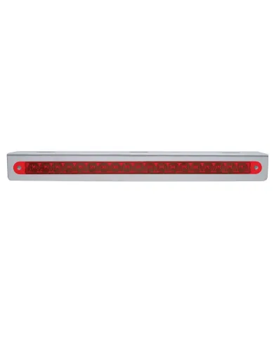 UP37925-12-3/4" Stainless Light Bracket With 19 LED 12" Light Bar - Red LED/Red Lens