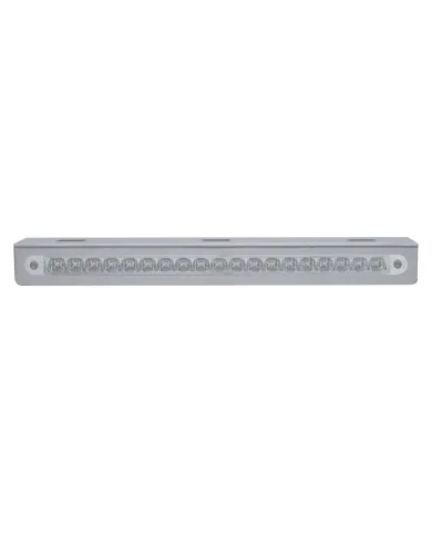 UP37926-12-3/4" Stainless Light Bracket With 19 LED 12" Light Bar - Amber LED/Clear Lens