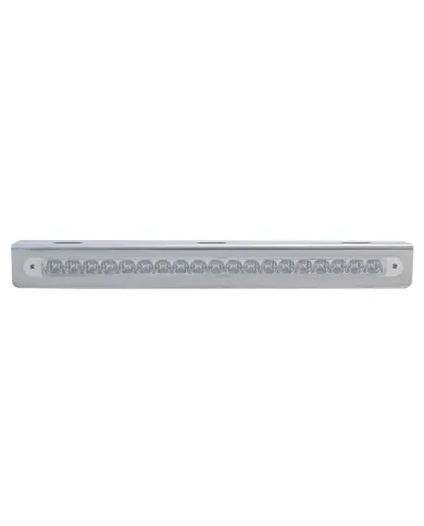 UP37927-12-3/4" Stainless Light Bracket With 19 LED 12" Light Bar - Red LED/Clear Lens