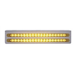 UP37928-12-3/4" Stainless Light Bracket With 2X 19 LED 12" Light Bars - Amber LED/Amber Lens