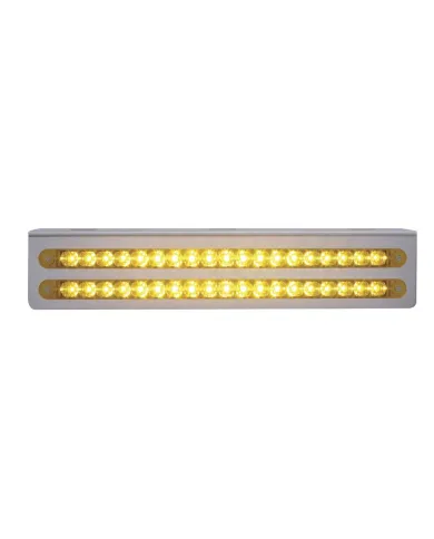 UP37928-12-3/4" Stainless Light Bracket With 2X 19 LED 12" Light Bars - Amber LED/Amber Lens