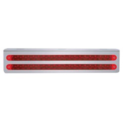 UP37929-12-3/4" Stainless Light Bracket With 2X 19 LED 12" Light Bars - Red LED/Red Lens