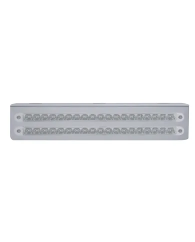 UP37931-12-3/4" Stainless Light Bracket With 2X 19 LED 12" Light Bars - Red LED/Clear Lens